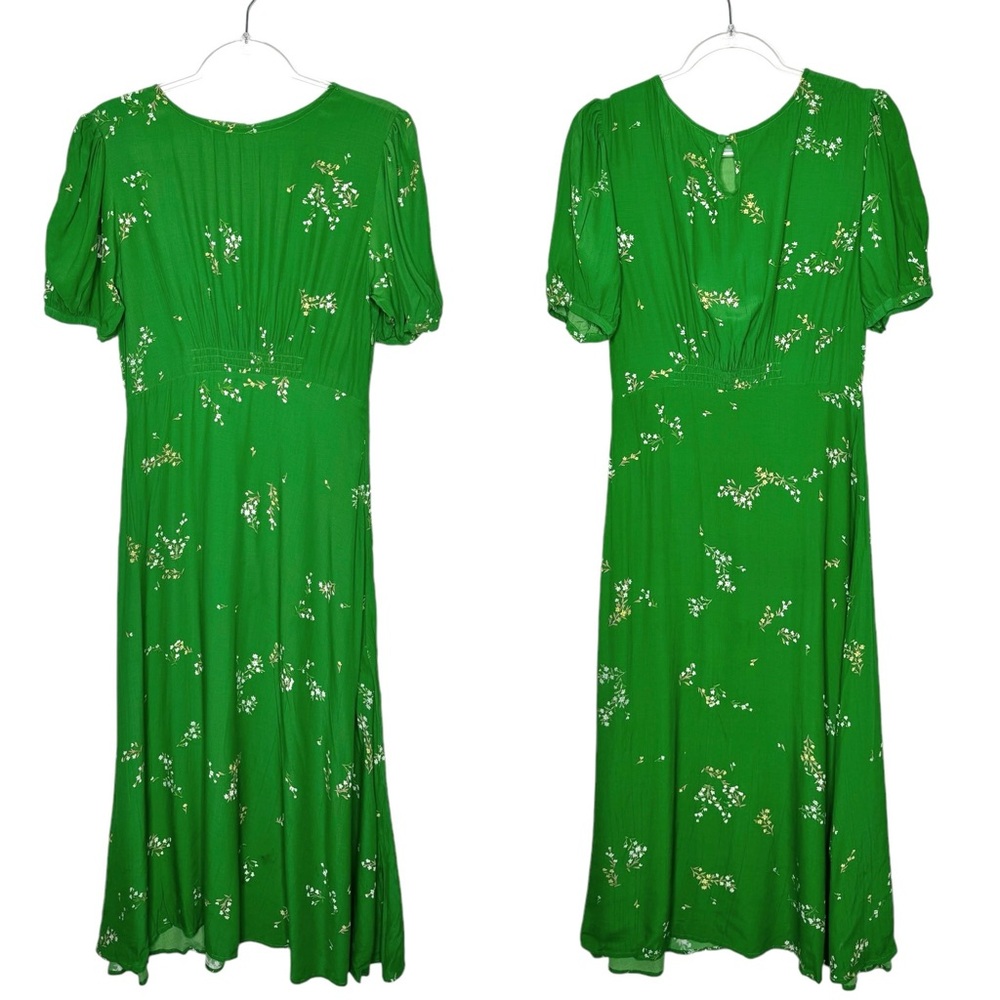 Faithfull The Brand | Beline Midi Dress in Green Myrtle Floral US 6/M